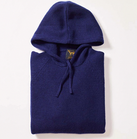 Osborne Lambswool Hoodie Dark Cobalt